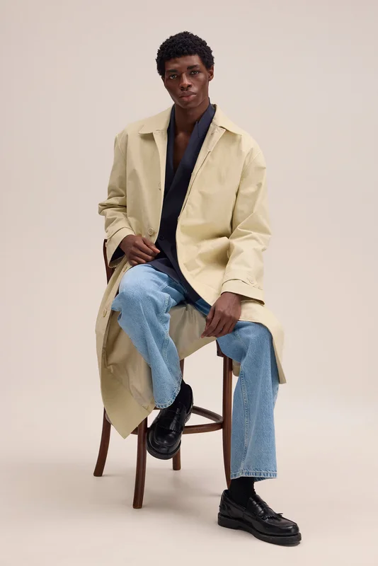 NN.07 Gibson Trenchcoat Herre Khaki Økologisk Bomuld