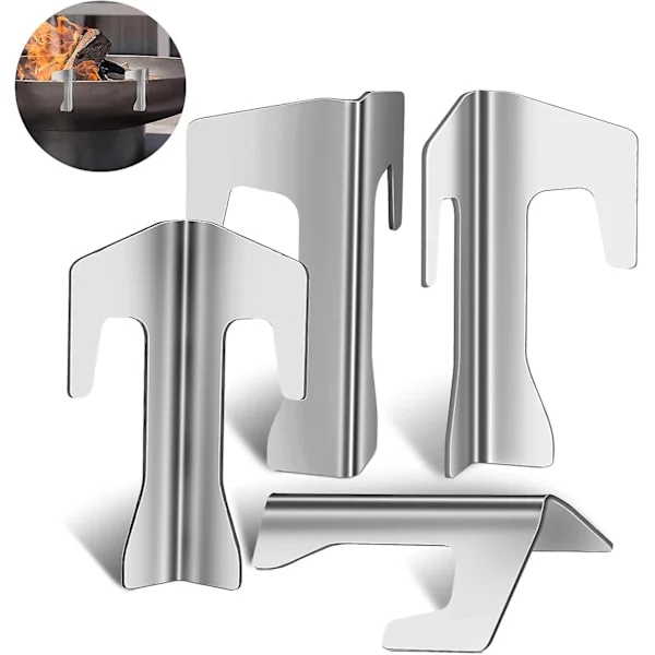 Brannplate-avstandsholdere, 4 stk Universelle Rustfrie Stål Avstandsholdere for Brannplater, Brannfat, Grillplater, Kettle Grill, Bbq-skive