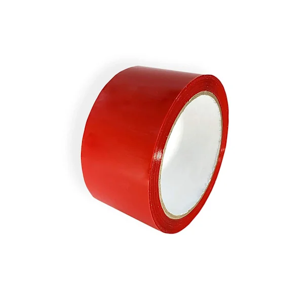 Punainen pakkausteippi, PVC-varoitusteippi, erittäin tarttuva turvamerkintä, 48 mm x 33 metriä
