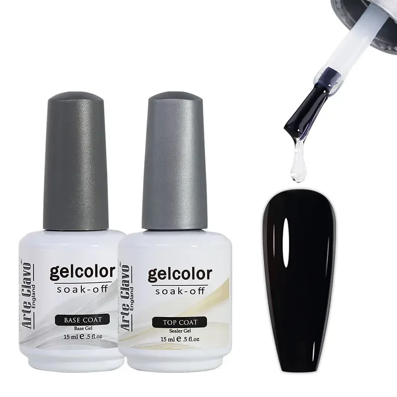 AliExpress - Arte Clavo Top Gel Polish 15ml Vernis Semi Permanent Fonction Gel Base Super Top Coat Transparent Gel Ongles Soak Off Gel