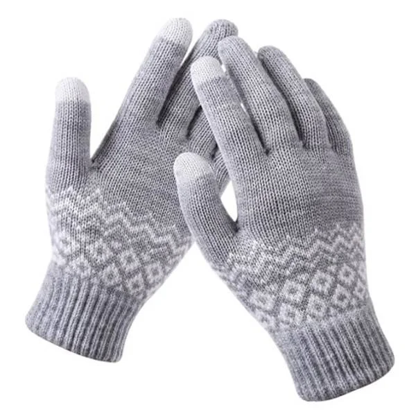 2 stk. Vinter Touchscreen Handsker Dame Herre Varme Stretch Strikkede Vanter Imitation Uld Tykke Hel Fingerhandsker