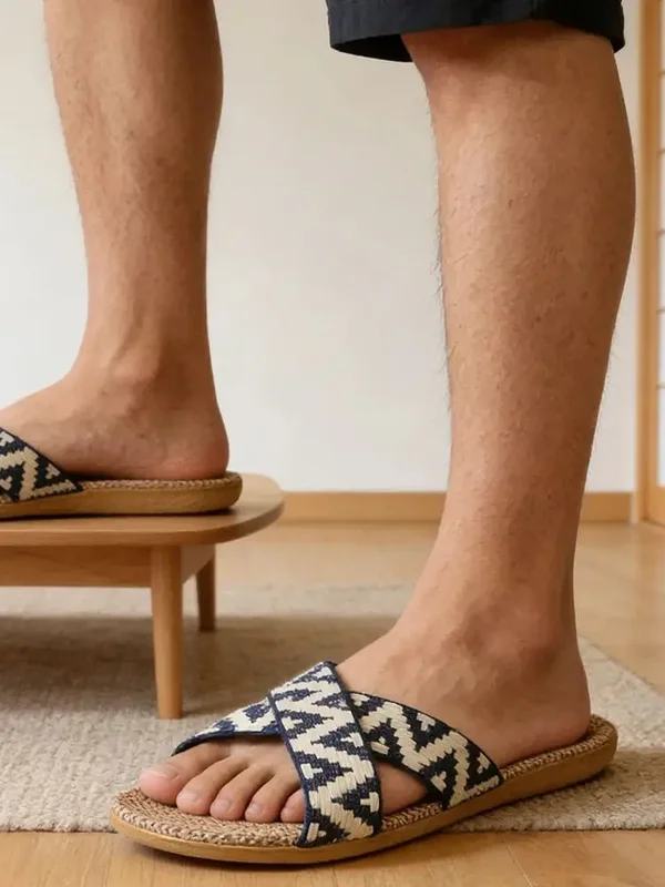 AliExpress - Herren-Hausschuhe, leichte Hausschuhe aus Leinen, rutschfeste Hausschuhe, Sommer-Flachsandalen, lässige Hausschuhe, Schlafzimmer-