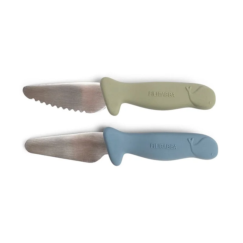 Filibabba Knivsæt til Børn Powder Blue/ Green, Børn & Forældre, Service, Bestik