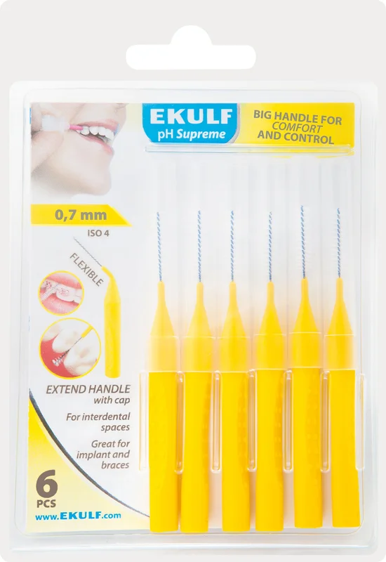 Ekulf pH Supreme Mellomromsbørste, 0,7 mm, 6 stk.