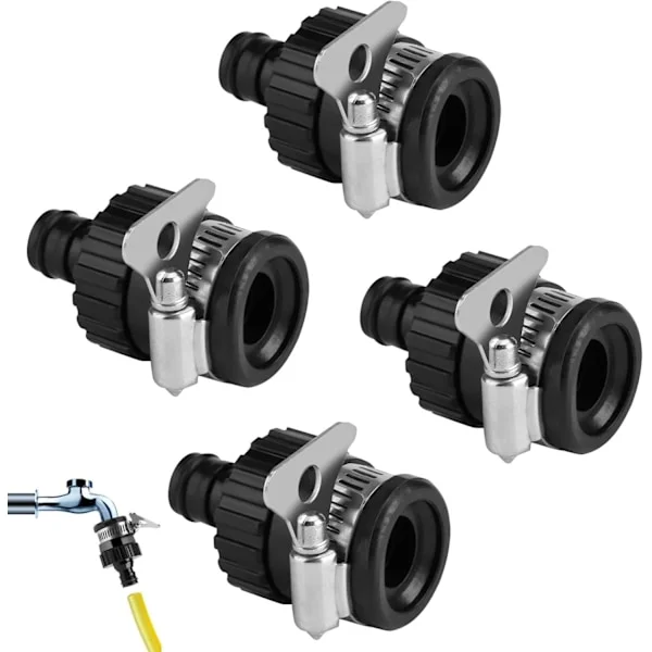 4 st Kranadapter, Universell Trädgårdsslangadapter för Anslutning till Kranar Mellan 14 och 24 mm för Kök, Badrum, Toalett