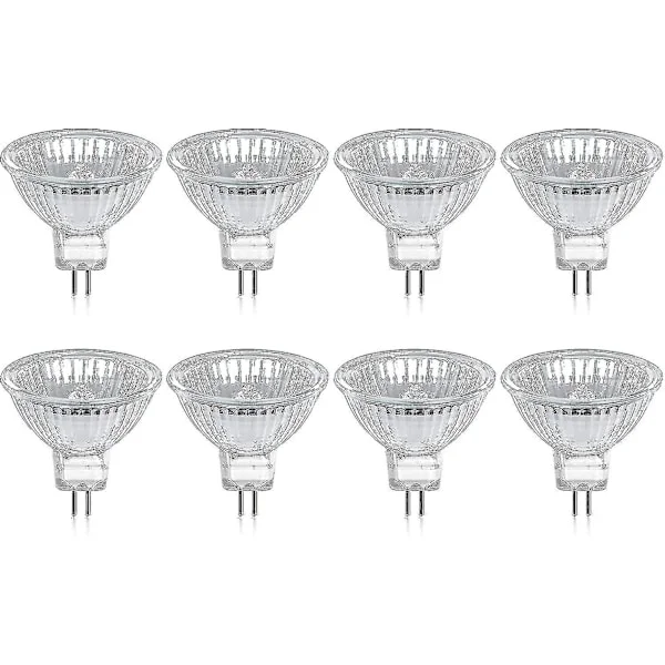 8 st GU5.3 MR16 20W 12V Varmvit Halogenlampa, Glasslock 400lm 2-Pin Spotlight Ersättning för 20W Halogenlampa