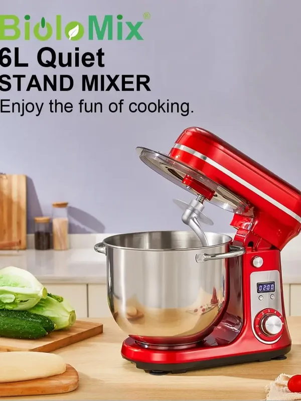 AliExpress - BioloMix 6-speed keukenvoedsel mixer 1200W DC stille motor 6L roestvrijstalen kom met crème eiergarde zweep deegkneder
