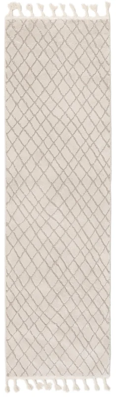 Rutet Lite Osmani Teppe - Kremhvit/Beige 80X250