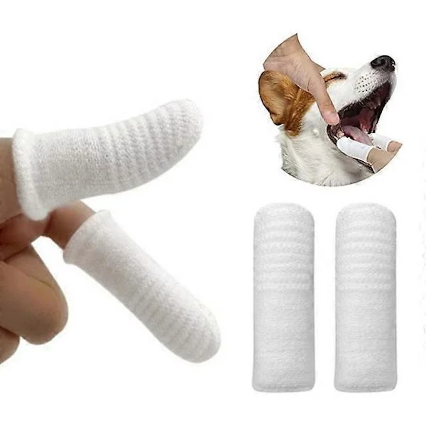 2 stk./sæt Kæledyr Hund Kat Tandrensningsværktøj Mundpleje Tandbørste Fingerærme