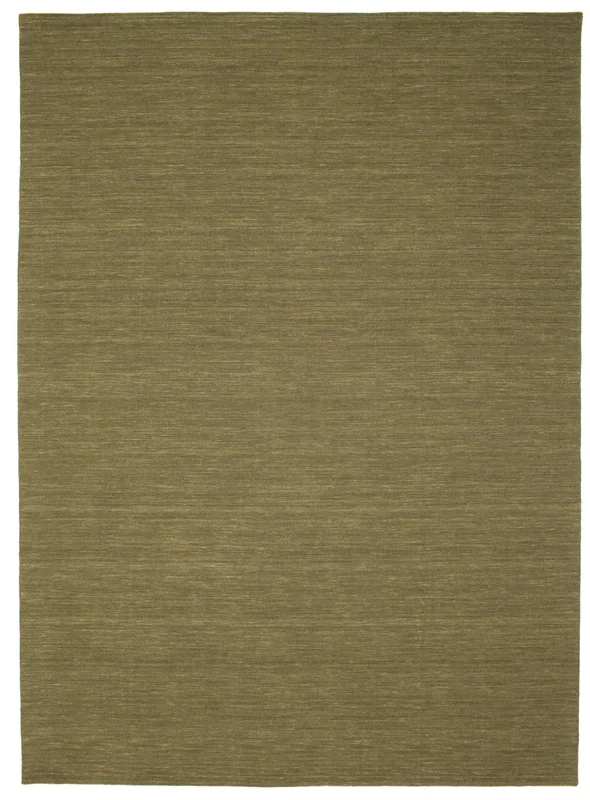 Villamatto Yksivärinen Handloom Flat Oliivinvihreä Suuri Matto