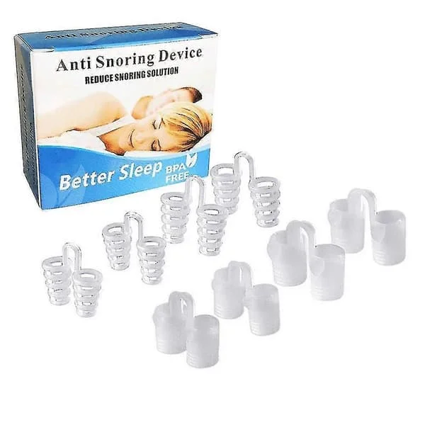 8-pack Silikon Näsgångar Klipp Anti Snarkning Klipp Näsvidgare Andningshjälpmedel för Sömn