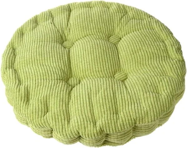 Round Cushion for Sofa 17.7 inch, Solid Pillow, Seat Cushion, Comfortable, Soft, Thick, Indoor and Outdoor Cushion, Green