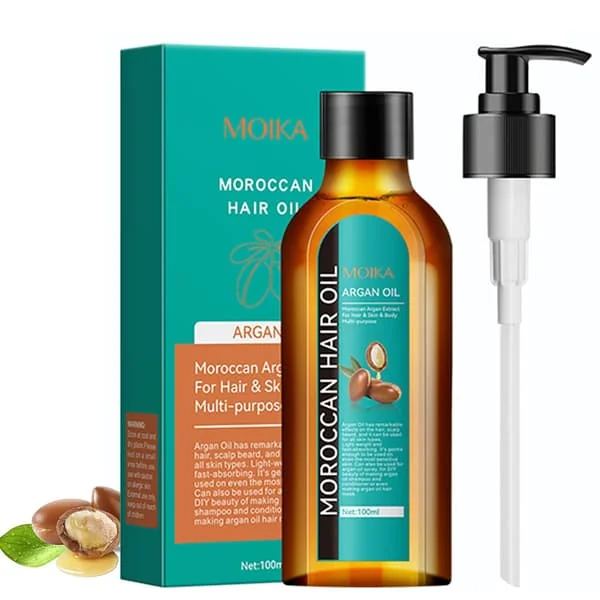 Marokkansk Arganolie, Hårolie til Kruset Hår, Marokkansk Hårplejeolie Naturligt Serum Hjælper Spaltede Spidser Tør Hovedbund Hårplejeprodukter Styrker