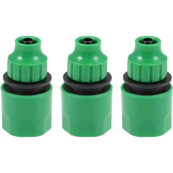 3 Delar Snabbkoppling Slangadapter Kopplingar för Trädgårdsbevattningssystem 8mm ID Slang