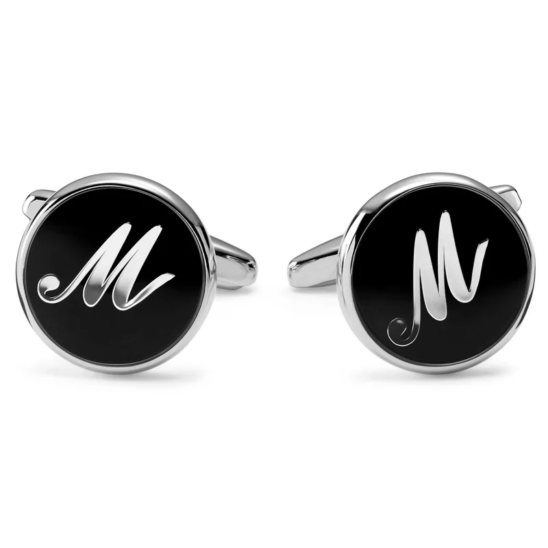 Gemelos con iniciales redondos. Letra M for Men