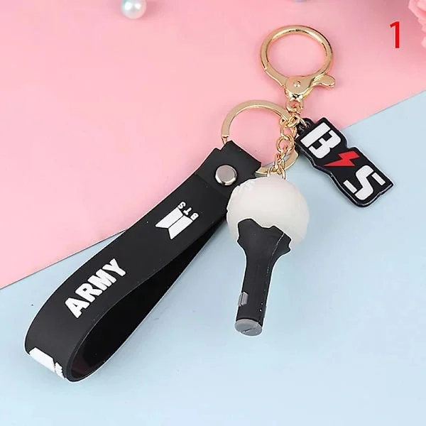 1 stk Kpop Bts Twice Nct Exo Blackpink Got7 Light Stick Vedhæng Nøglering Snor, N1