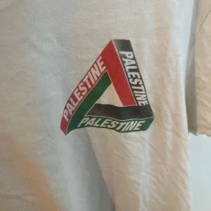 Vit Palestine t-shirt med tryck