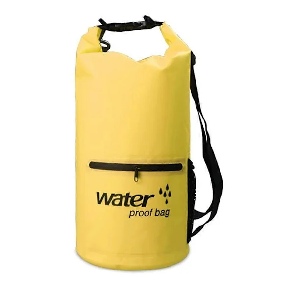20L Ryggsekk Vanntett Tørrdrakt Svømming Strand Drifting PVC Mesh Stoff Bøtteveske Gul