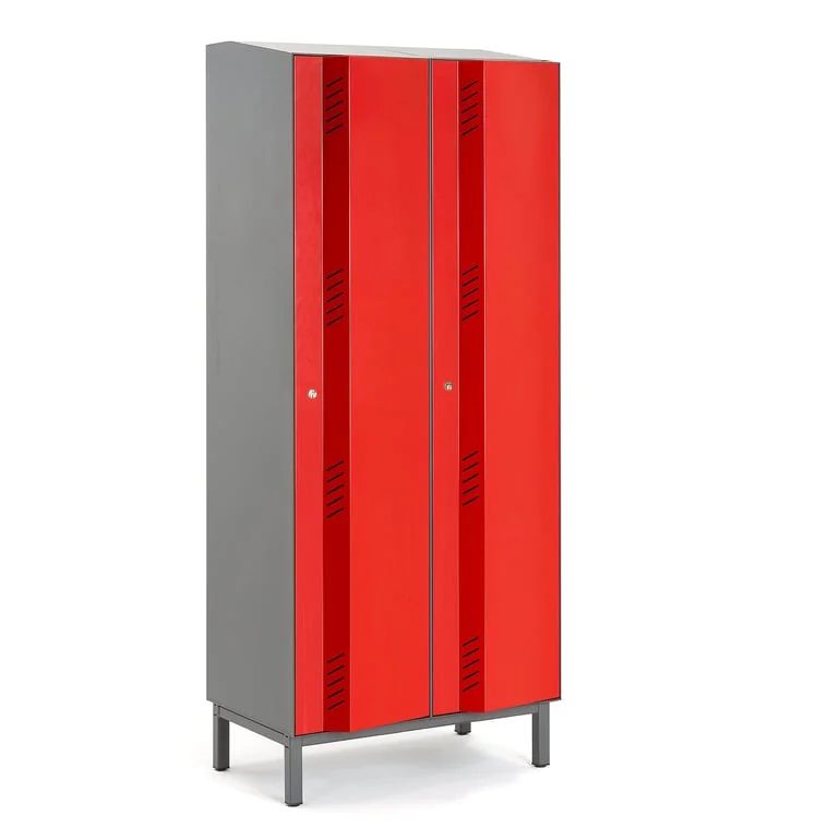 Metal lockers CREATE: ENERGY, 2 modules, 1985x800x500 mm, red, incl. legs