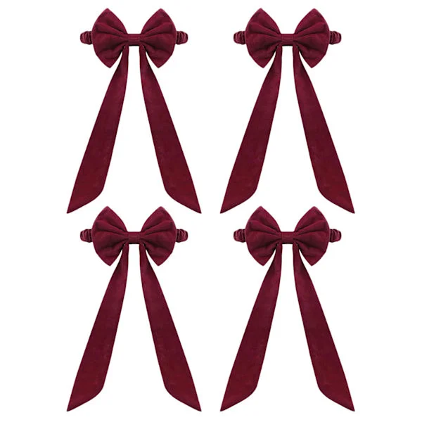 Christmas Red Chair Bow for Chairs Festive Chair Bands for Dining Chairs Christmas Decorations for Christmas Wedding Banquet Event Decor Long 4Pc