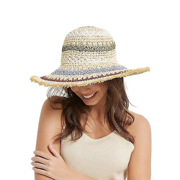 Paper Rope Crochet Hat Travel Vacation Sun Protection Sun Hat