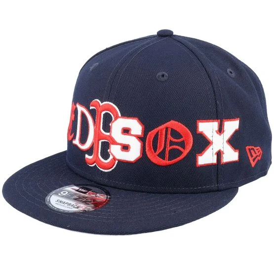 New Era - MLB Blå snapback Keps - Boston Red Sox Team Typography 9FIFTY Navy Snapback @ Hatstore