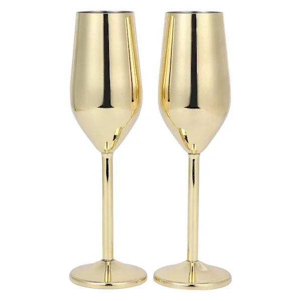 Rustfritt stål vinglass champagneglass cocktailglass metall vinglass bar knusesikkert vinglass