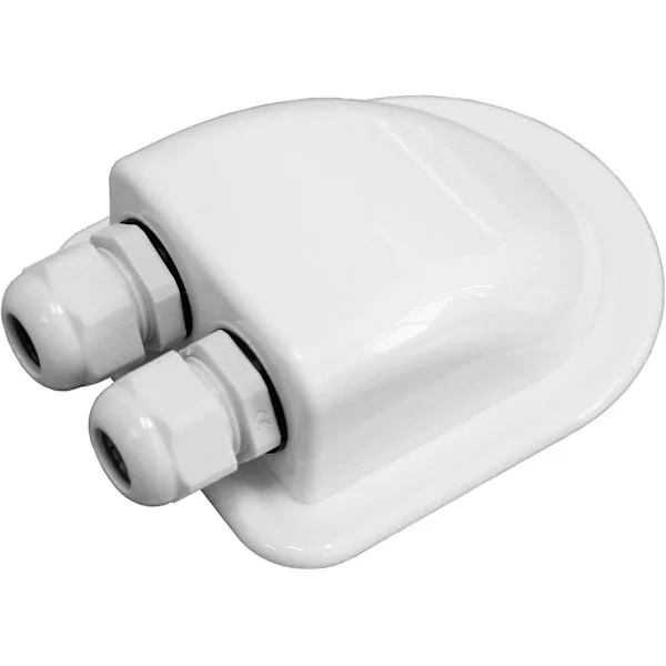 Vanntett kabelinnføring for kabeldiameter 3-7 mm for bobil, campingvogn, båt, solcellepanel, CCTV (dobbel kabel)