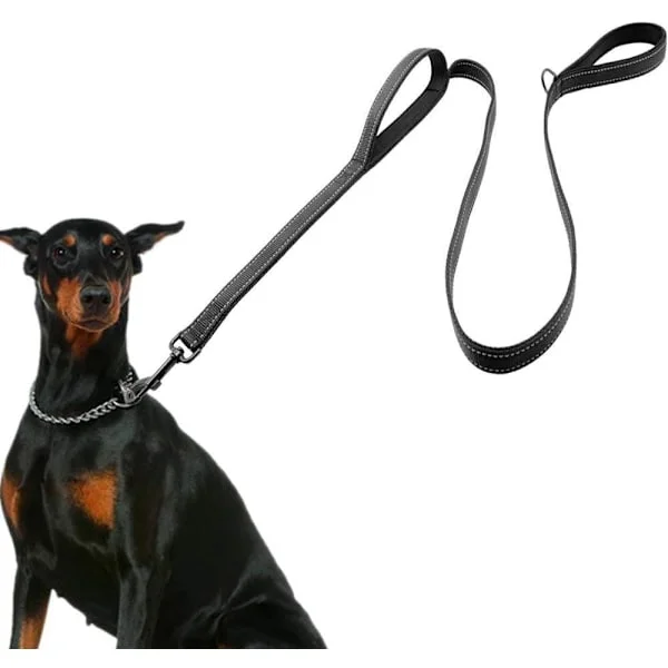 1,5 m Dubbla Handtag Ingen Dragkraft Kraftig Stark Nylon Hundkoppel. Hundträning Stor Medium Kraftig Rep Gående & Träning, Reflekterande design