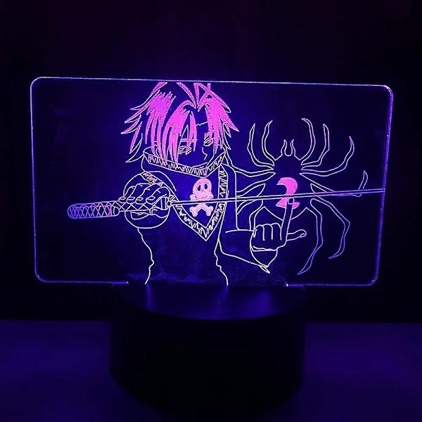 3D illusjonslampe Anime Hunter X Hunter Feitan Lampe Nattlys HXH Gave Akryl 3D Lampe Feitan for Barnerom Dekor Lampe Led Nattlys f (LGL)