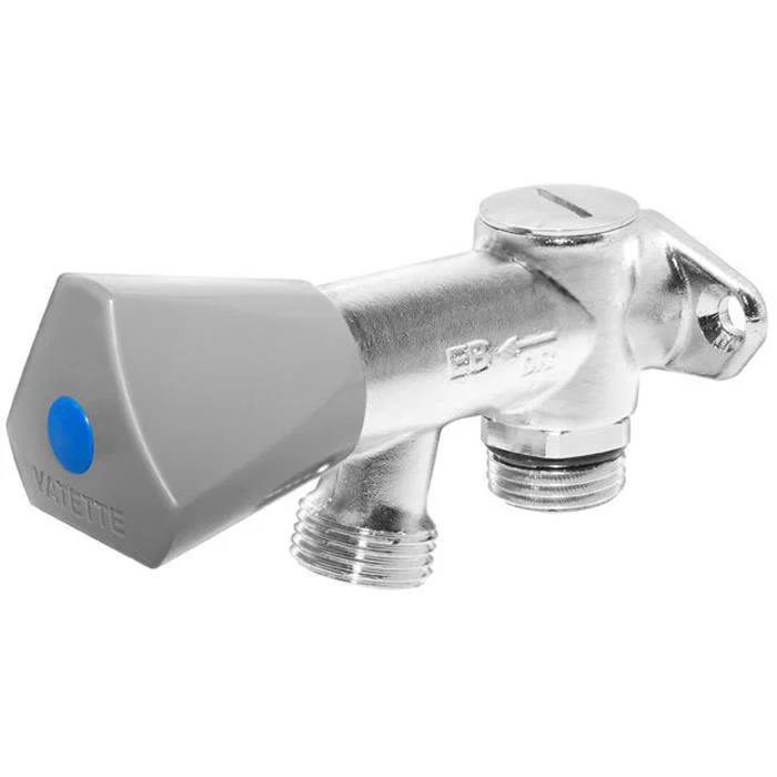 Vatette FG0135080 Tappeventil for vegg, med tilbakeslagsventil G15, vendbart innløp, Vaskerom