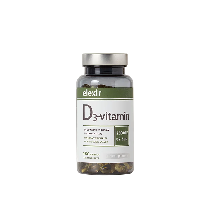 Elexir Pharma D3-vitamin 2500 IE 180 kapslar