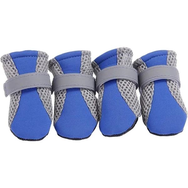Dog Shoes 4 pcs/set Pet Dog Rain Shoes Dog Booties Rubber Waterproof Dog Cat Rain Shoes Autumn And Winter(blue,S)