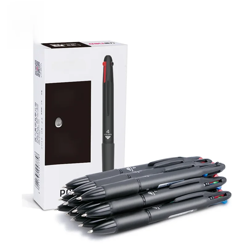 AliExpress - DELI 4-in-1 balpen 0,7 mm kleur balpennen blauw zwart rood groen schrijfpen school kantoorbenodigdheden