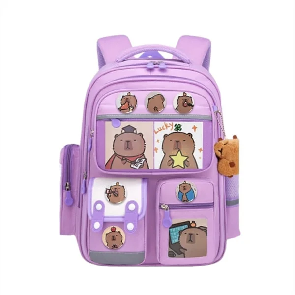 Unique Capybara Design Backpack for Elementary School Students Ergonomic School Bag with Adjustable Strap for Comfort 02 03style 2