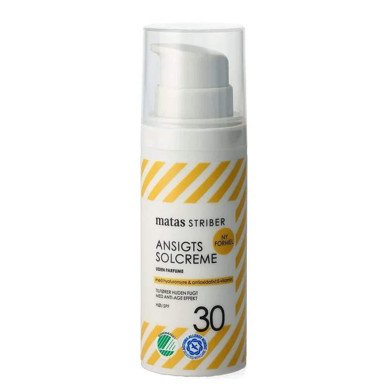 Spar 25% • Køb 2, Matas Striber Ansigts Solcreme SPF 30 Uden Parfume 50 ml, Hudpleje, Solcreme, Solcreme Til Ansigtet