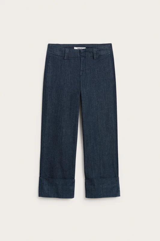 Kappahl | Cropped straight jeans high waist Mørk denim 36 | Dame