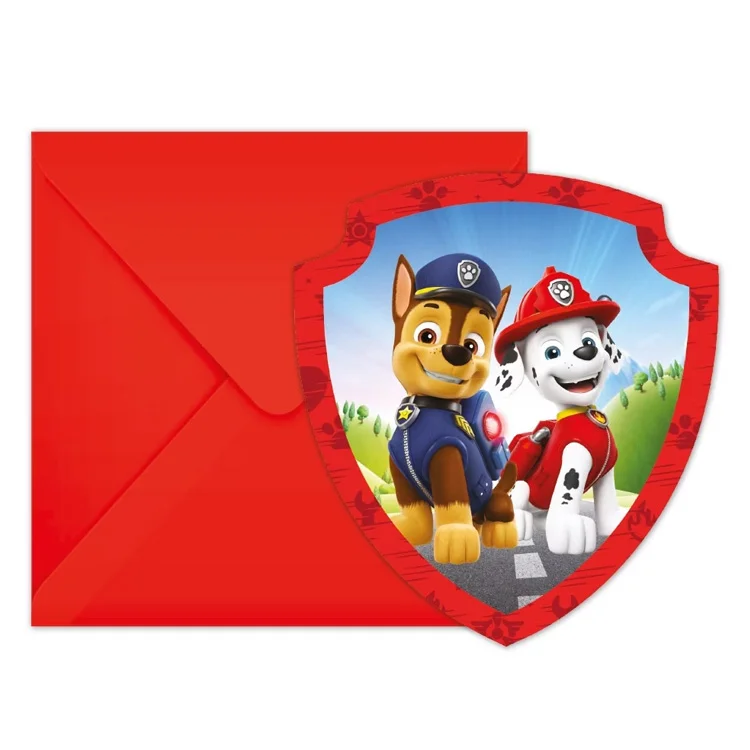 Paw Patrol Räddningshjältarna Inbjudningskort 6-pack - Paw Patrol Kalas Dekoration - Kalaslagret.se
