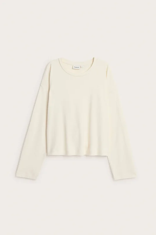 Kappahl | Langermet t-skjorte Offwhite XS | Dame