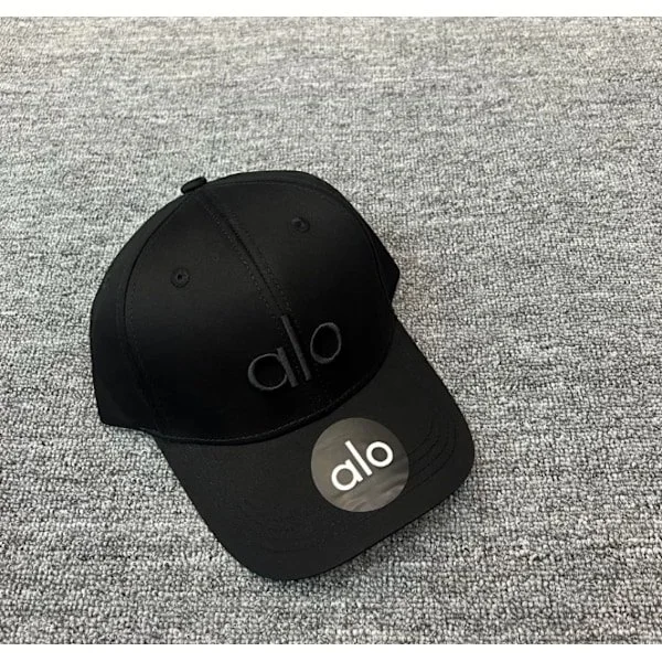 New Alo Yoga Hat Men's and Women's Model Hard Brim Cap Breathable Sports Cap with Sun Protection White White B