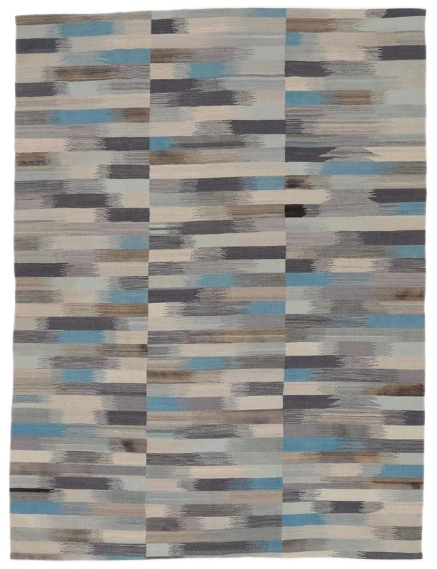 Kilim Moderne Tapis Moderne Gris Foncé/Orange (Laine, )