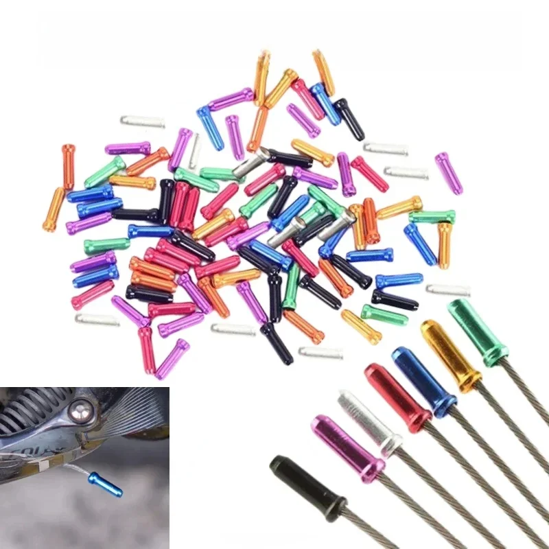 AliExpress - 50/100 stücke Fahrrad Kabel End Kappen Aluminium Legierung Fahrrad Brems Shifter Kabel Tipps Draht End Kappe Mehrere Farben Bike linie 
