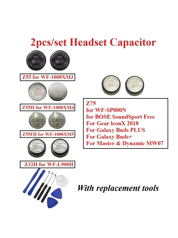 AliExpress - 2 Stück Akku Z55H Z55 Z55FH Z32H Z75 für WF-1000XM3 WF-1000XM4 WF-1000XM5 WF-L900H Soundsport Free Gear IconX 2018 Galaxy Buds+