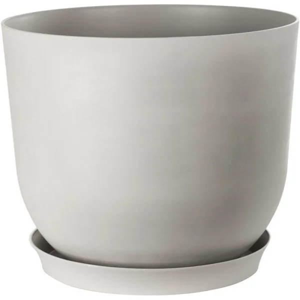 Rund blomkruka - GARDEN ID - Swing Round - Ø 30 - 13 L - H 25 cm - Vit sten