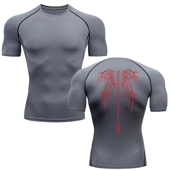 Y2K kompressionströja Herr Fitness Gym Skelett Sport Löpning T-shirt Rashgard Toppar T-shirt Snabbtorkande kortärmad T-shirt för män