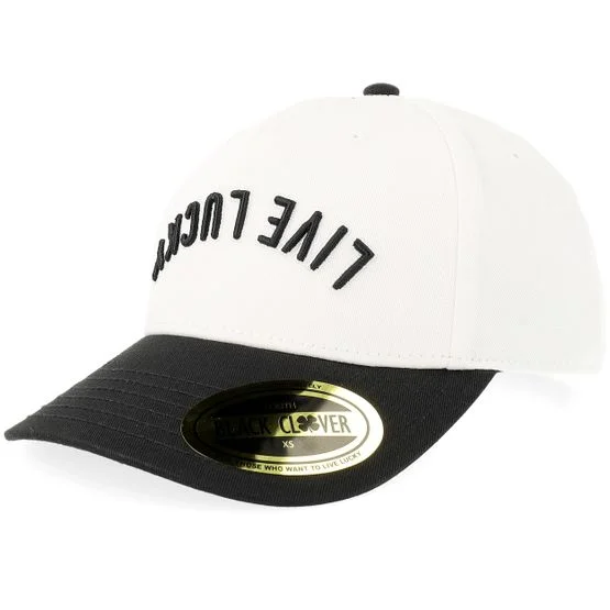 Black Clover - Blanc adjustable Casquette - Kids Youth Upside Down Luck 16 White/Black A-Frame Adjustable @ Hatstore