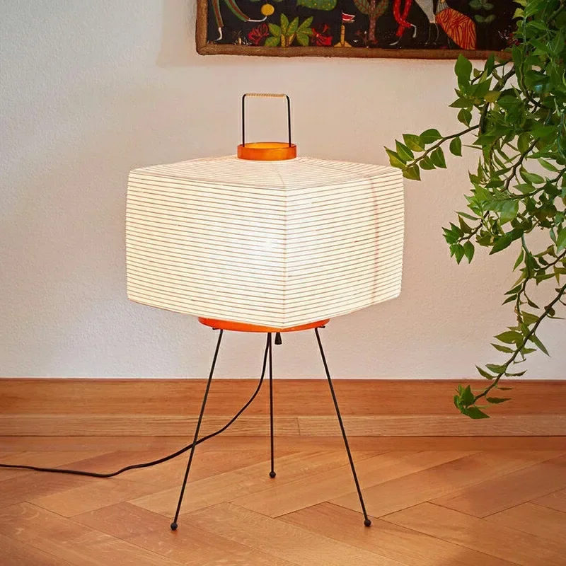 AliExpress - Design japonais Akari Noguchi Yong lampe de Table imprimé lampe en papier de riz chambre décoration de bureau lampe de Table carrée