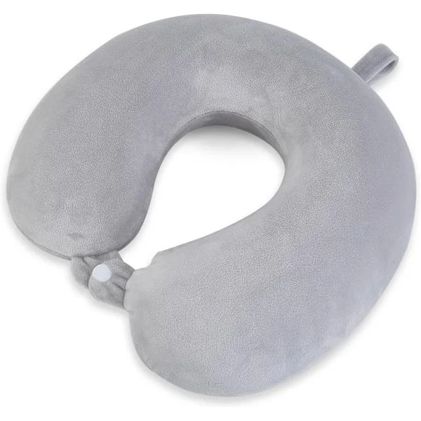Neck Pillow, Airplane, Memory Foam Travel Pillow, U-shaped, Travel Neck Pillow, for Adults, Airplane, Car, Office, Grey