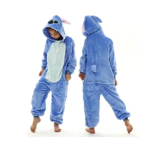 Stitch Kigurumi Lasten Pyjama Lämmin Yöpuku Eläin Onesies Joululahjat Kunnioitettu 100cm