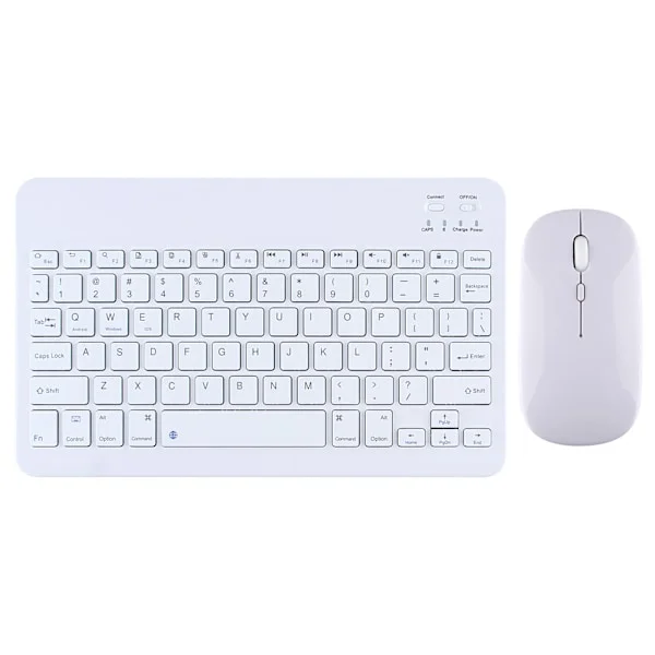 Trådløst tastatur og mus for iPad Air 5, 4 Pro, 11, Bluetooth, spansk, engelsk, Android, iOS, Windows, telefon, nettbrett